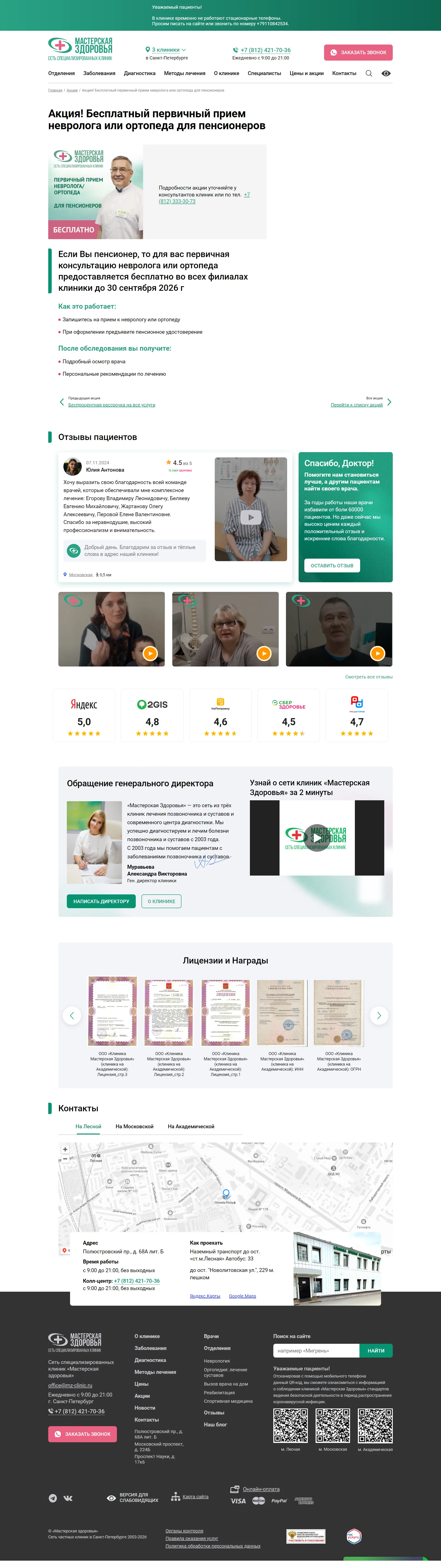 Детальная страница акции